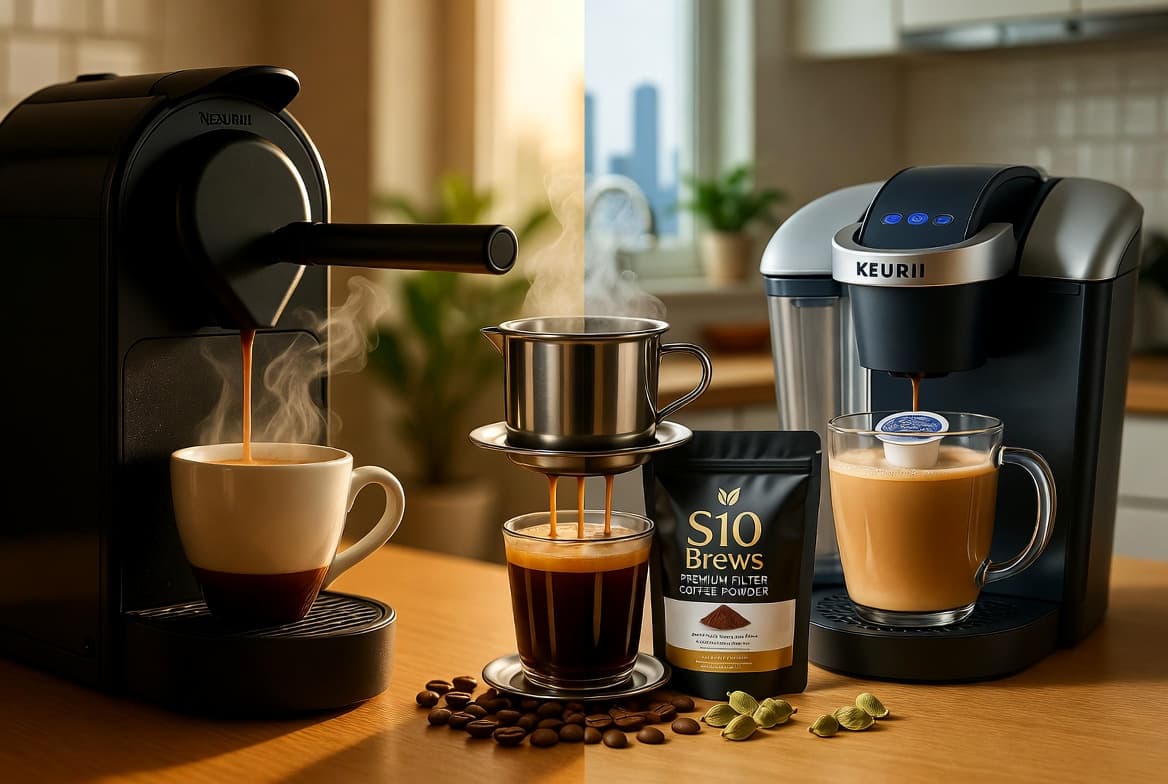 Nespresso vs Keurig 2026: Taste, Cost & Why Premium Filter Coffee Powder Wins in India
