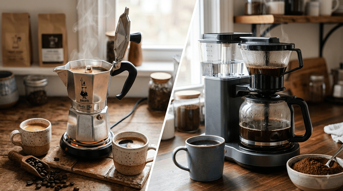 Moka Pot vs Drip Coffee Maker: Key Differences