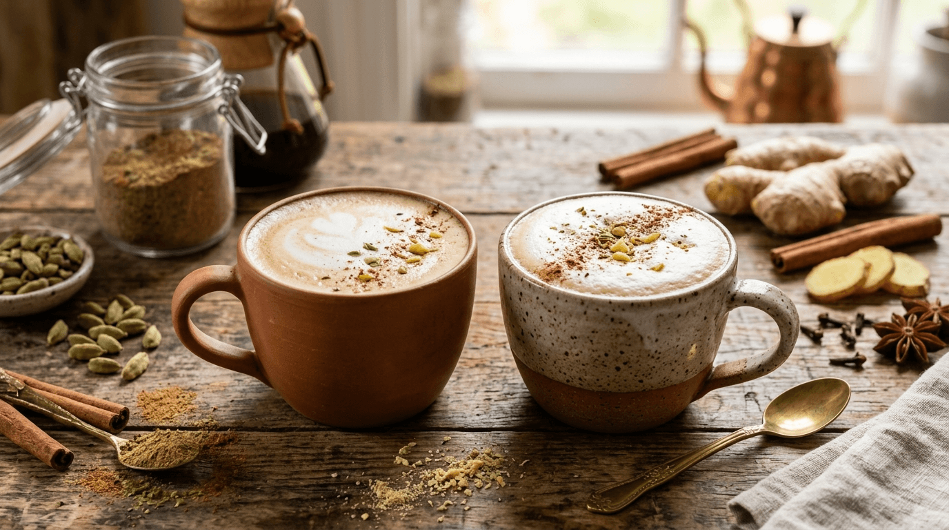 Cardamom or Ginger Latte Recipe: Spiced Indian-Style Coffee